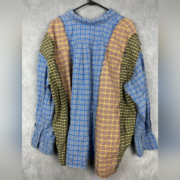 BDG Urban Outfitters Ted Patchwork Flannel Streetwear Button Down size M - Picture 7 of 8